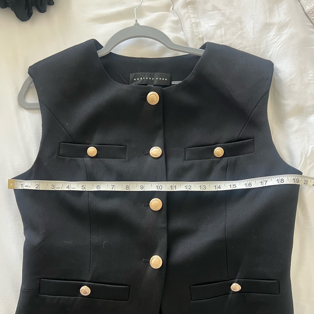 Endless Rose Black vest with Gold Accent - Picture 7 of 7